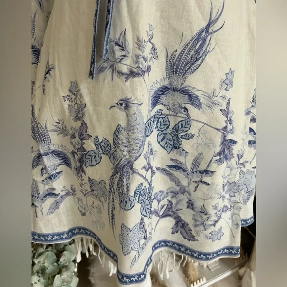 Caroline Constas Ivory and Blue Floral Mini Dress - Picture 11 of 16